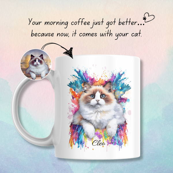 Custom Cat Portrait Mug from Photo