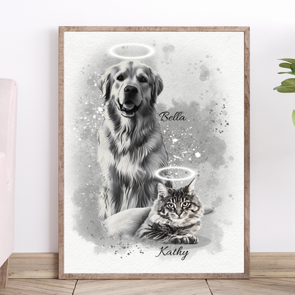 Personalized Dog Portrait from Photo, Dog Portrait, Loss of Dog Cat Pet Gift Memorial, Painting from Photo, Pet Portrait Custom