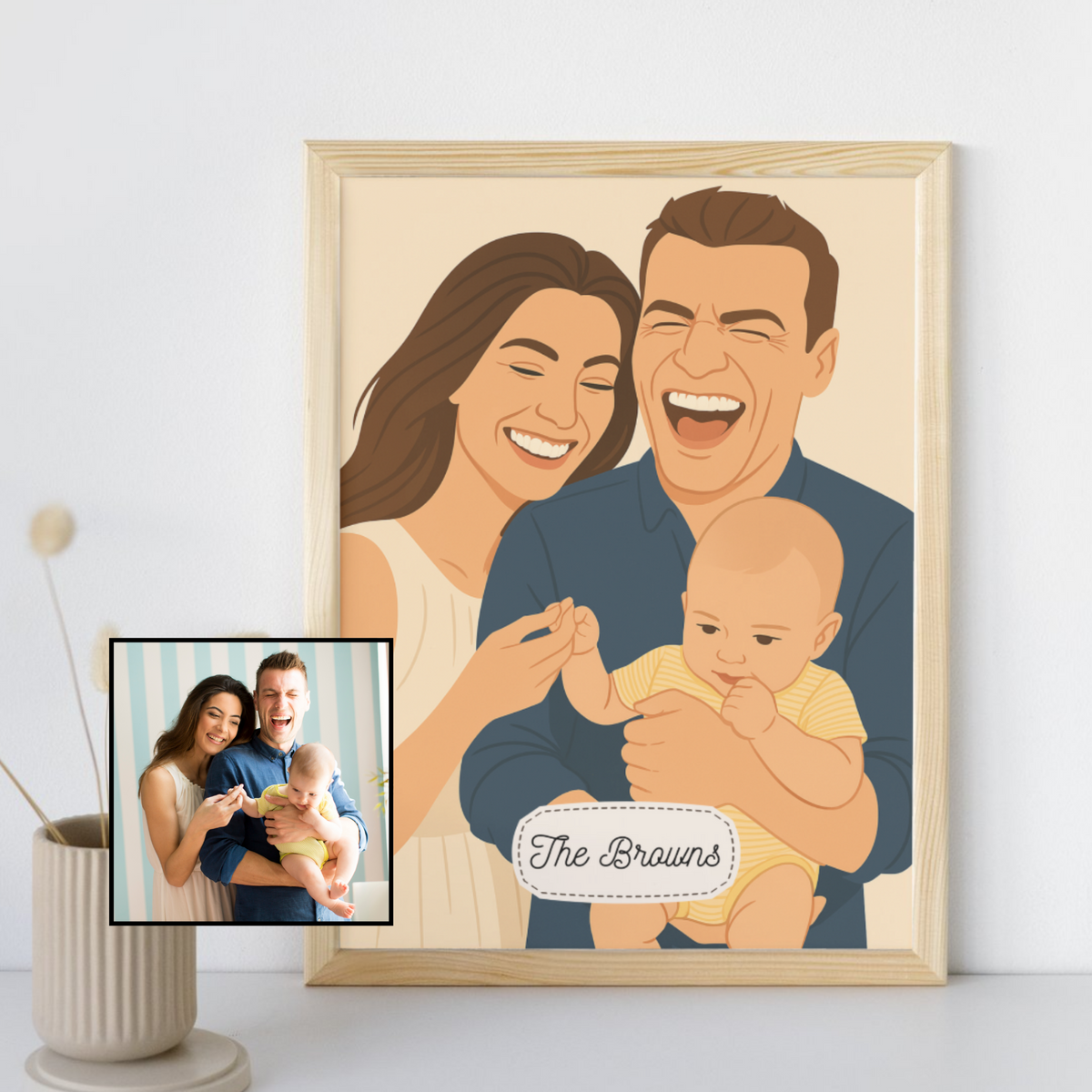 Custom Vector Portrait from Photo - Mother's Day Gift