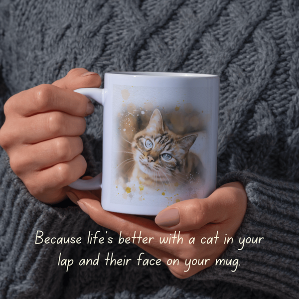 Custom Cat Portrait Mug from Photo