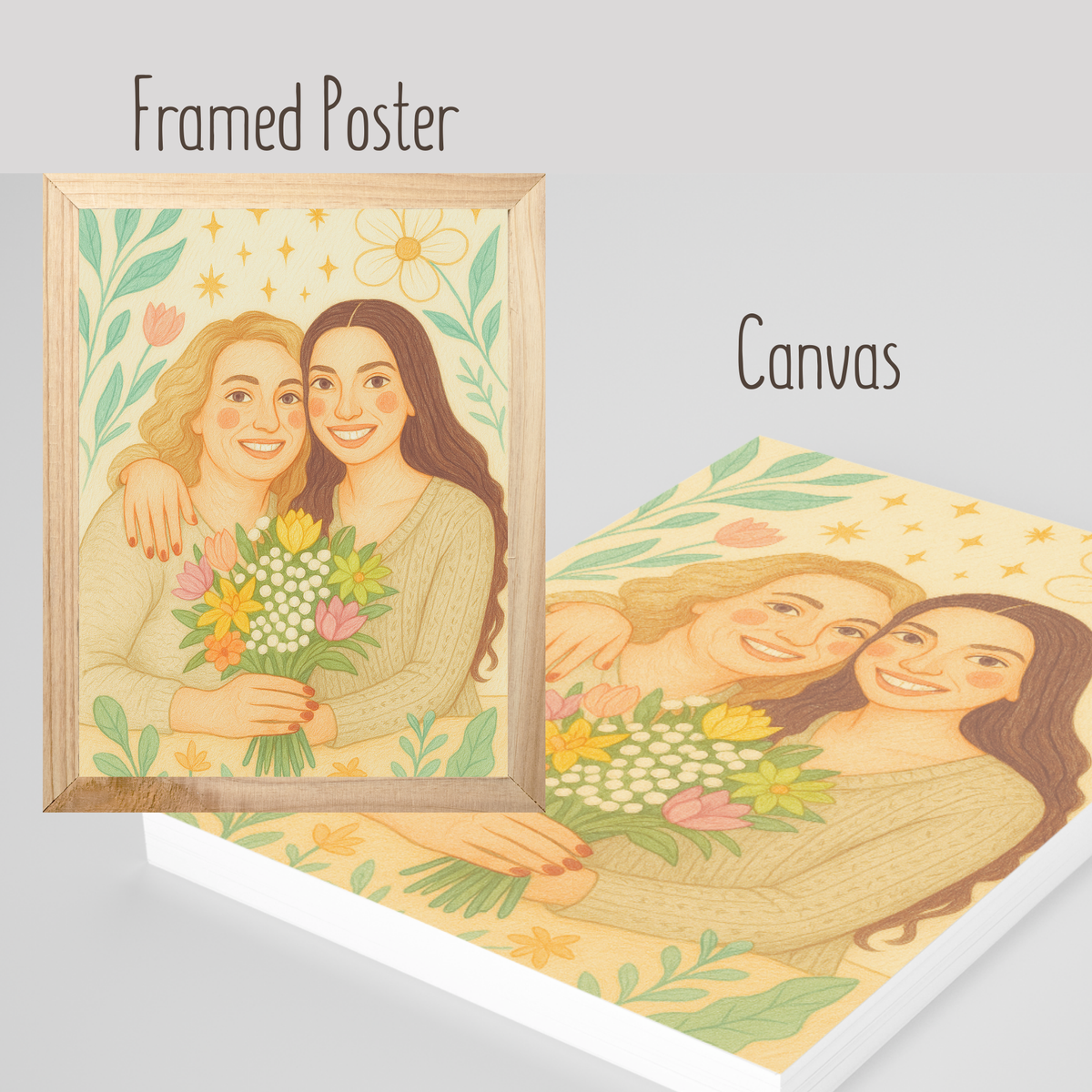 Personalized Portrait Painting from Your Photo - Mother's Day Art
