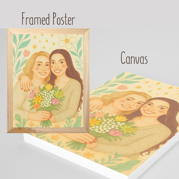 Personalized Portrait Painting from Your Photo - Mother's Day Art