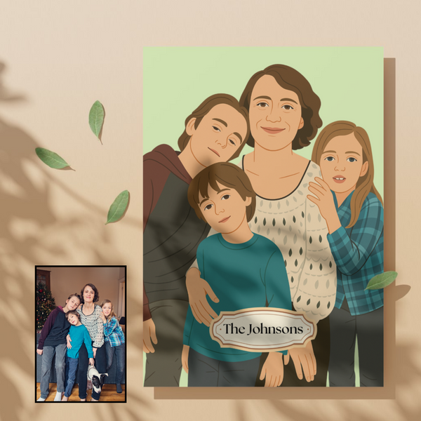 Custom Vector Portrait from Photo - Mother's Day Gift