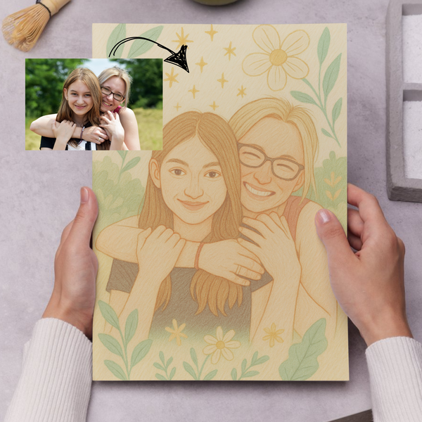 Personalized Portrait Painting from Your Photo - Mother's Day Art