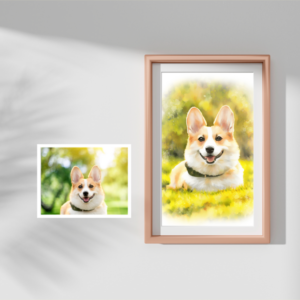 Watercolor Pet Portrait from Photo