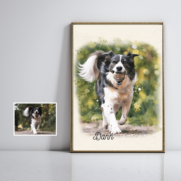 Watercolor Pet Portrait from Photo