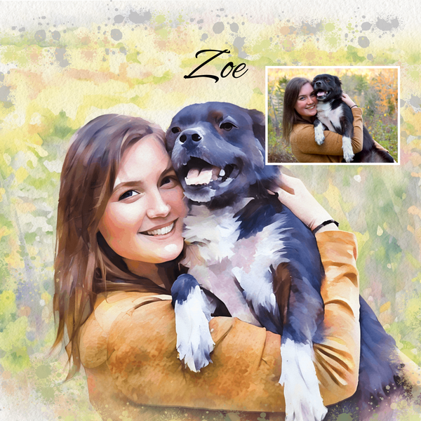 Watercolor Pet Portrait from Photo