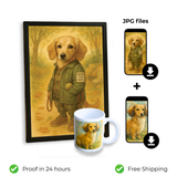 The Loyal Shadow Bundle: Personality Framed Portrait + Mug with Custom Watercolor Design + 2 High Quality Digital Files
